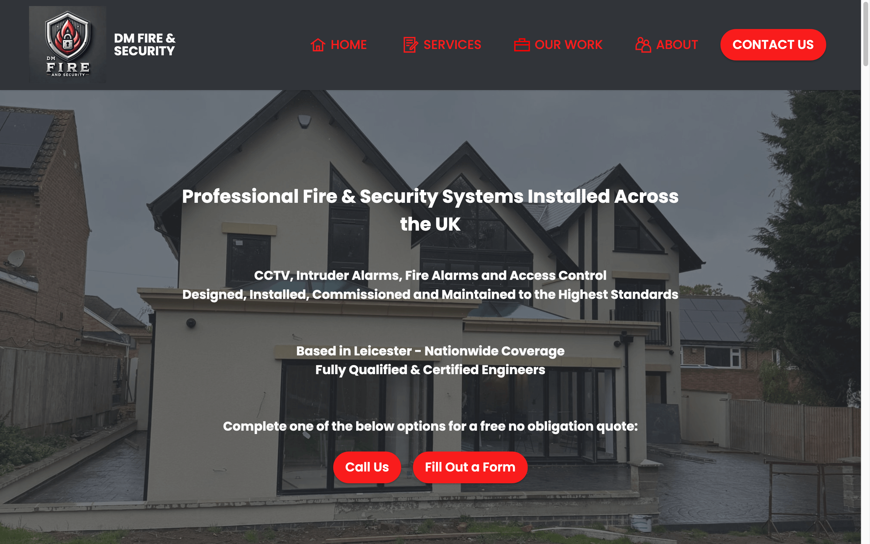 Helix Fire & Safety Website Redesign — before website screenshot